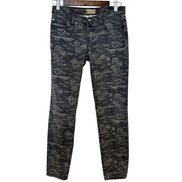 Roxy Women’s Denim Gray Floral Patterned Jeans Size 26 - Picture 2 of 6